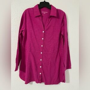 EUC Soft Surroundings Fuchsia Button Down Shirt  Medium